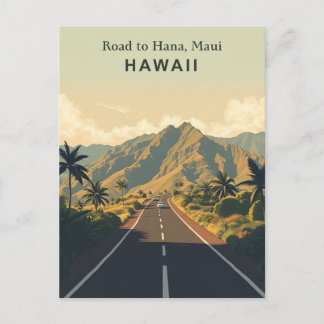 Vintage Road to Hana, Maui, Hawaii Travel Postcard