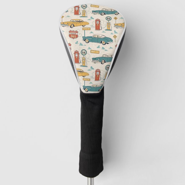 Vintage Road Trip Pattern (1) Golf Head Cover (Front)