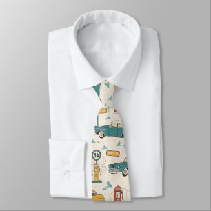 Vintage Road Trip Pattern (1) Tie