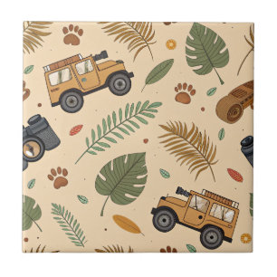 Vintage Road Trip Pattern (3) Tile