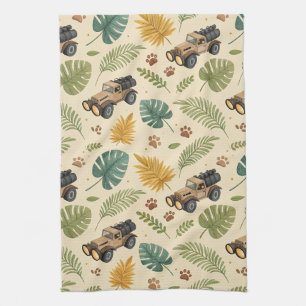 Vintage Road Trip Pattern (4) Kitchen Towel