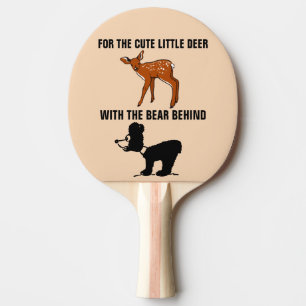 VINTAGE ROADSIDE STYLE DEER BEAR PING PONG PADDLE