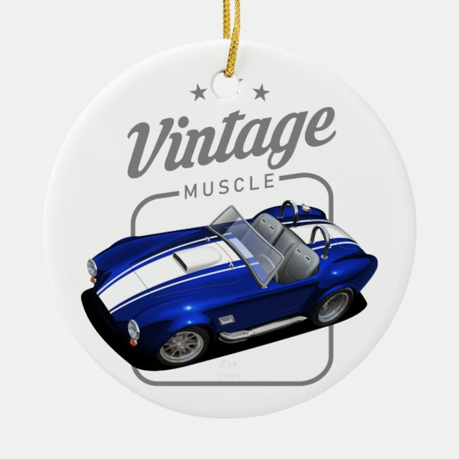Vintage Roadster Ceramic Ornament (Front)