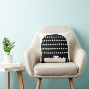 Vintage Roaring 20's  Portrait Flapper Girl Throw Pillow