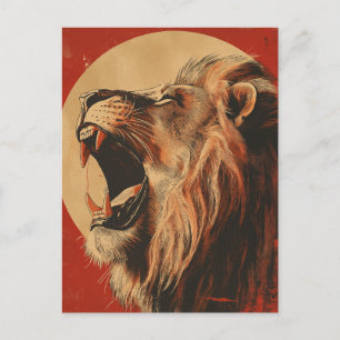 Vintage Roaring Lion  Postcard
