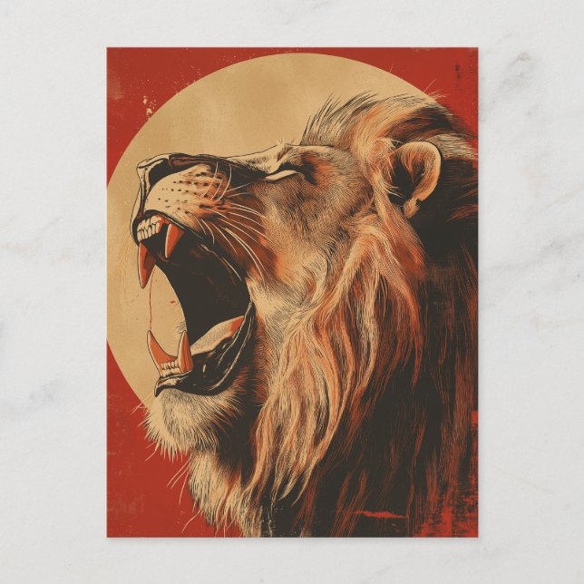 Vintage Roaring Lion Postcard (Front)