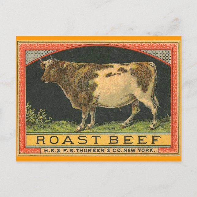Vintage Roast Beef Advertisement New York Postcard (Front)