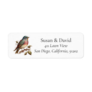Vintage Robin Bird Adresse personnalisée