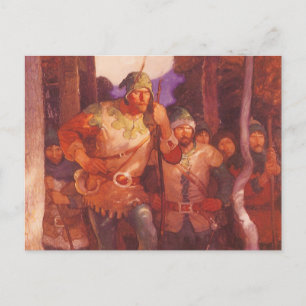 Vintage Robin Hood and His Merry Men by NC Wyeth Postcard