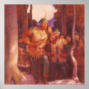 Vintage Robin Hood and His Merry Men by NC Wyeth Poster