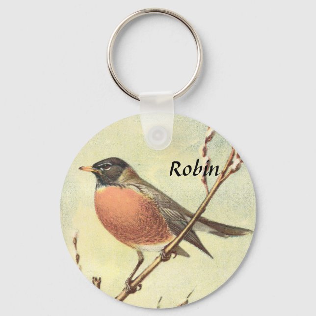Vintage Robin Keychain (Front)