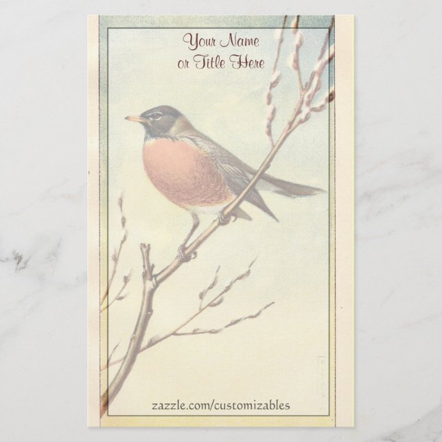 Vintage Robin Stationery (Front)