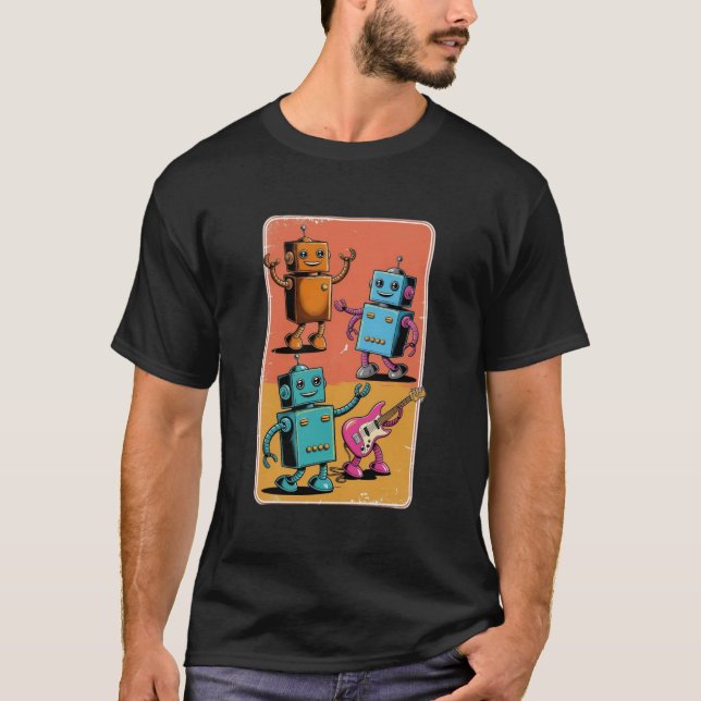 Vintage robots T-Shirt (Front)