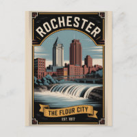 Vintage Rochester New York Retro Travel Poster