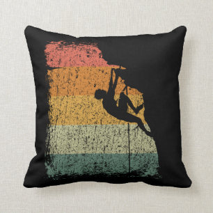 Vintage Rock Climbing Gift Throw Pillow