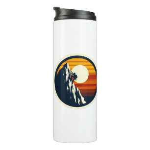 Vintage Rock Climbing Retro Sunset Mountain Sticke Thermal Tumbler