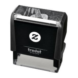 vintage rock guitar player artwork self-inking stamp