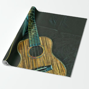 vintage rock guitar player artwork wrapping paper
