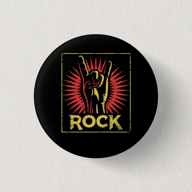 Vintage Rock n Roll - Concert Band Retro 1 Inch Round Button (Front)
