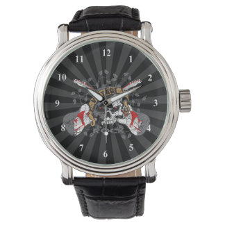 Vintage Rock Skull and Electric Guitars Watch