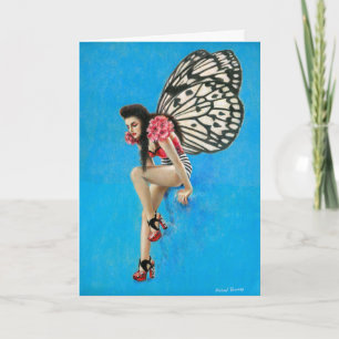 Vintage Rockabilly Fairy Greetings Card