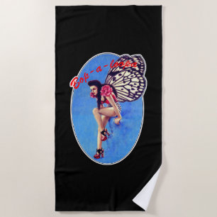Vintage Rockabilly Pin-up Beach Towel