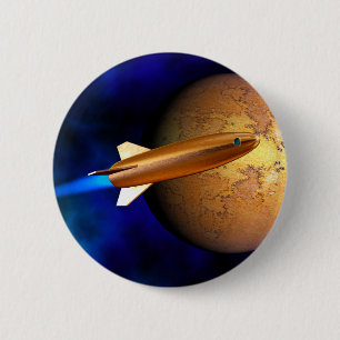 vintage rocket 2 inch round button