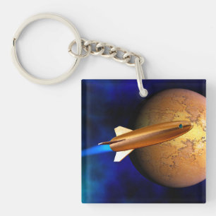 vintage rocket keychain