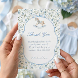 Vintage Rocking Horse Baby Shower Thank You Card