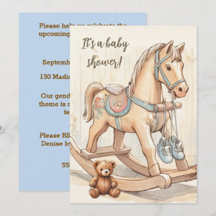 Vintage Rocking Horse Digital Download Invitation