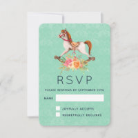 Vintage Rocking Horse with Floral Bouquet