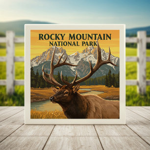 Vintage Rocky Mountain National Park Tile