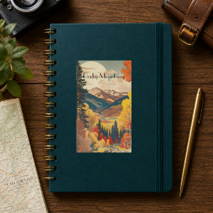 Vintage Rocky Mountains Autumn Custom Text Sticker