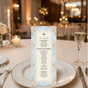 Vintage Rococo Cherub & Regency Floral Menu