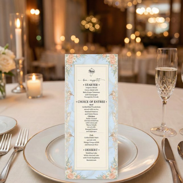 Vintage Rococo Cherub & Regency Floral Menu (Creator Uploaded)