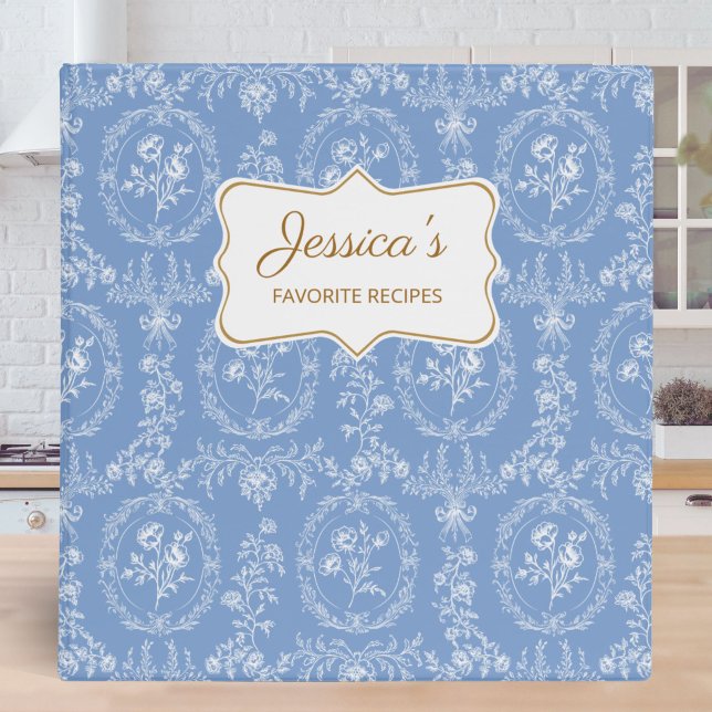 Vintage Rococo Floral Personalized Recipe Cookbook Binder (Creator Uploaded)