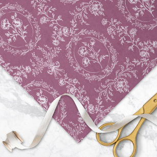 Vintage Rococo Flowers Floral Pattern Tissue Paper