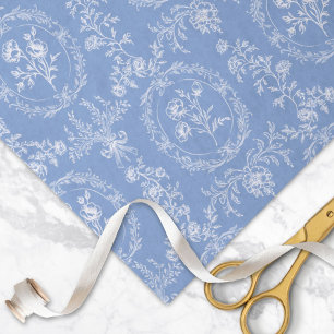 Vintage Rococo Flowers Floral Pattern Tissue Paper