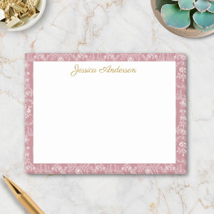 Vintage Rococo Flowers Floral Personalized Name Post-it Notes