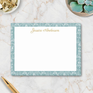 Vintage Rococo Flowers Floral Personalized Name Post-it Notes