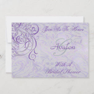 Vintage Rococo Purple Bridal Shower Invitation