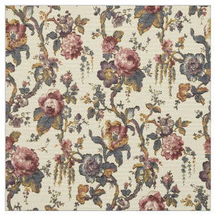 Vintage Rococo Revival Chinoiserie Pattern Fabric