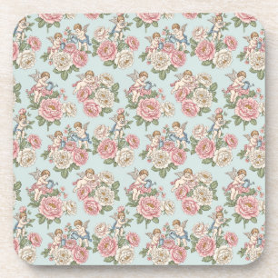 Vintage Rococo Revival Rose Garden Romantic  Coaster