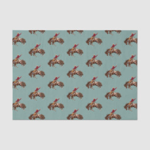 Vintage rodeo bronco busting cowboy tissue paper