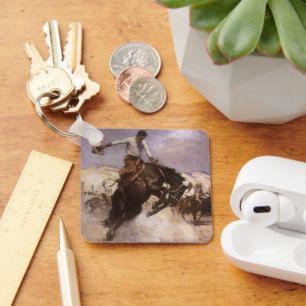 Vintage Rodeo Cowboy, Breezy Riding by WHD Koerner Keychain