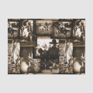 Vintage Rodeo Cowboys Rustic Country Western  Tissue Paper