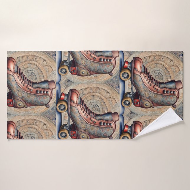 Vintage Roller Skates  Bath Towel Set (Bath Towel)