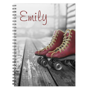 Vintage roller skates notebook