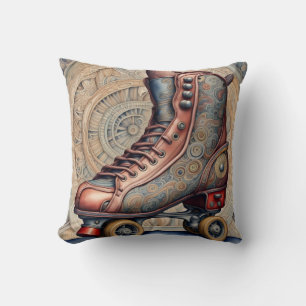 Vintage Roller Skates Throw Pillow