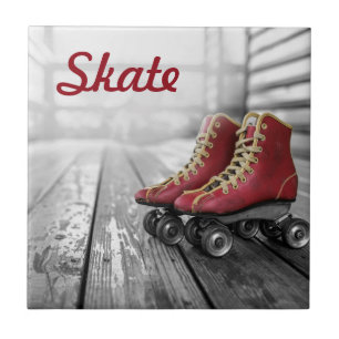 Vintage roller skates tile
